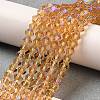 Transparent Electroplate Glass Beads Strands EGLA-A039-T3mm-L18-4
