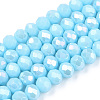 Electroplate Glass Beads Strands EGLA-A034-P4mm-B14-1
