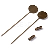 Brass Lapel Pin Base Settings KK-WH0045-025A-KCG-1