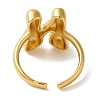 Initials Brass Open Cuff Ring for Women RJEW-N046-02N-G-3