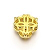 Rack Plating Brass Micro Pave Cubic Zirconia Leopard Hollow Beads X-ZIRC-I012-18G-RS-2