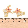 Brass Micro Pave Clear Cubic Zirconia Pendants X-KK-F931-19G-3