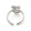 Brass Letter Open Cuff Rings for Women RJEW-G313-01J-P-3