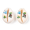 Printed Cowrie Shell Beads SSHEL-ZX006-05B-3