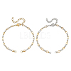 2Pcs Two Tone 304 Stainless Steel Oval Link Chains Bracelet Making AJEW-JB01665-1