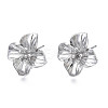 Brass Stud Earring Findings X-KK-N232-337A-01P-3