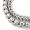 Non-Tarnish 201 Stainless Steel Multi-Strand Chains Bracelets BJEW-F473-02P-01-2