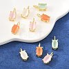 Brass Cat Eye Pendants KK-C251-09B-G-5
