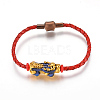 PU Leather Cord European Style Beaded Bracelets BJEW-L639-09-1