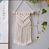 Cotton Cord Macrame Woven Wall Hanging HJEW-C010-09-1