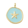 Brass Enamel Pendants KK-P293-11G-03-1