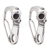 1Pc Stainless Steel Push Gate Snap Keychain Clasp Findings FIND-FH0011-89-1