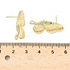 Brass Micro Pave Clear Cubic Zirconia Stud Earring Findings LS-KK-Z106-02G-07-3