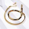 Brass Flat Snake Chain Necklaces NJEW-Z059-01G-02-4