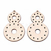 Undyed Natural Wooden Big Pendants WOOD-N007-057-2