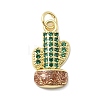 Brass Micro Pave Cubic Zirconia Pendants KK-A278-01A-01G-1