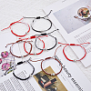 4 Sets 4 Colors Alloy Baseball Braided Bead Bracelets Set BJEW-AN0001-40-7