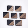 Resin & Walnut Wood Cabochons X-RESI-S358-A-90D-1