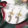 Christmas Theme Glass Seed Beaded Dangle Earrings for Women EJEW-MZ00215-2