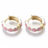 Brass Huggie Hoop Earrings EJEW-S209-05-4