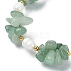 4Pcs 4 Style Natural Mixed Gemstone Chips & Pearl Beaded Bracelets Set BJEW-TA00349-3