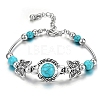 Natural Turquoise Bead Bracelets PW-WGFCF02-01-1