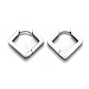 Tarnish Resistant 304 Stainless Steel Rhombus Huggie Hoop Earrings STAS-J033-08P-2