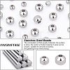 Unicraftale 40Pcs 2 Style Textured 304 Stainless Steel Beads STAS-UN0037-81B-5