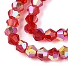 AB Color Plated Transparent Glass Beads Strands GLAA-G127-01-01B-4