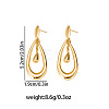 304 Stainless Steel Stud Dangle Earrings WGFEC34-01-3