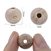 Undyed Natural Beech Wood Beads X-WOOD-T020-01B-3