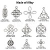 100Pcs 10 Styles Tibetan Style Alloy Pendants TIBEP-CJ0002-45-2