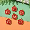Golden Plated Alloy Enamel Charms X-ENAM-S118-03G-5