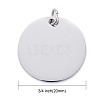 Anti-Tarnish 304 Stainless Steel Pendants STAS-I311-32H-P-3