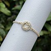 Adjustable Brass Pave Clear Cubic Zirconia Ring Link Slider Tennis Bracelets for Women WG91A5E-02-1