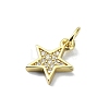 Brass Micro Pave Clear Cubic Zirconia Charms KK-H475-59G-08-2