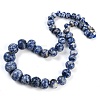 Natural Blue Spot Jasper Rondelle Graduated Beaded Necklaces for Women Men NJEW-K388-02N-1