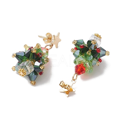 Glass Dangle Earrings EJEW-JE05961-1