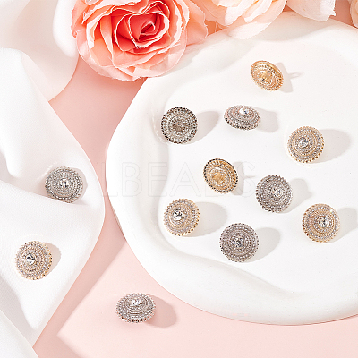 12Pcs 2 Colors 1-Hole Alloy Button DIY-FG0003-54-1