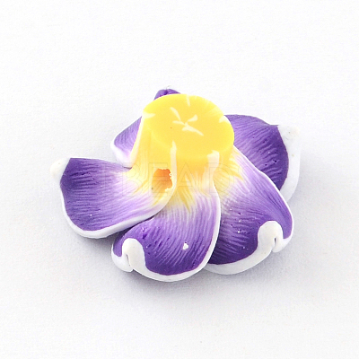 Handmade Polymer Clay 3D Flower Plumeria Beads X-CLAY-Q192-20mm-04-1
