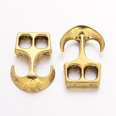 Tibetan Style Alloy Hook Clasps TIBEP-35682-AG-NR-1