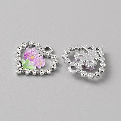 Platinum Alloy Rhinestone Pendants FIND-TAC0008-69P-06-1