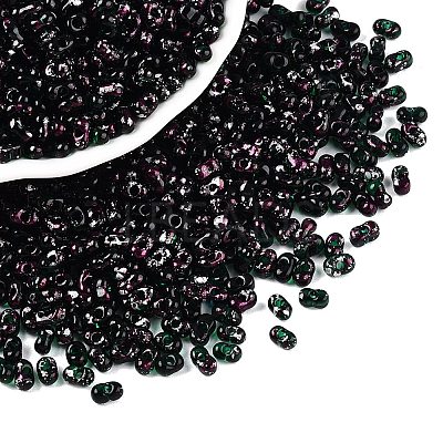 Picasso Spray Painted Glass Seed Beads SEED-T006-04-13-1
