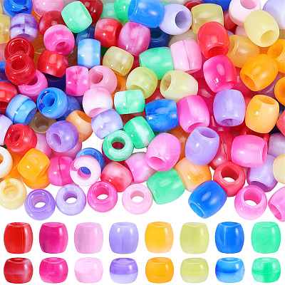 320Pcs 16 Colors Acrylic European Beads MACR-PA0001-75-1
