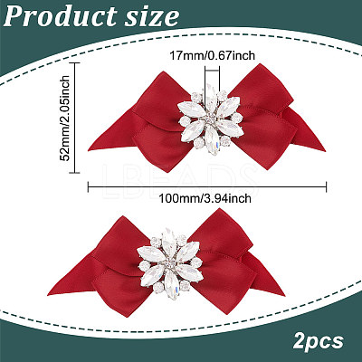 2Pcs Detachable Bowknot Polyester Ribbon Shoe Decoration FIND-FG0003-03B-1