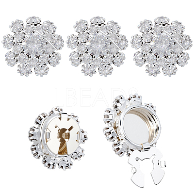 5Pcs Brass Rhinestone Cufflinks FIND-CY0001-63P-1