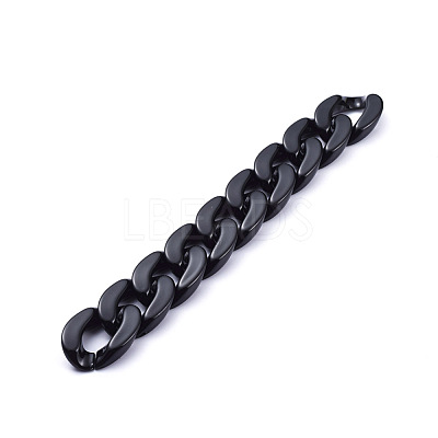 Handmade Opaque Acrylic Curb Chains AJEW-JB00564-02-1