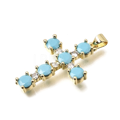 Brass Pave Cubic Zirconia Pendants CU-CBAE7DF-11G-B05-1
