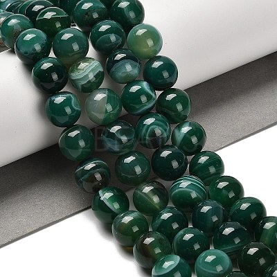 Dyed Natural Banded Agate Beads Strands G-G175-A07-01-1