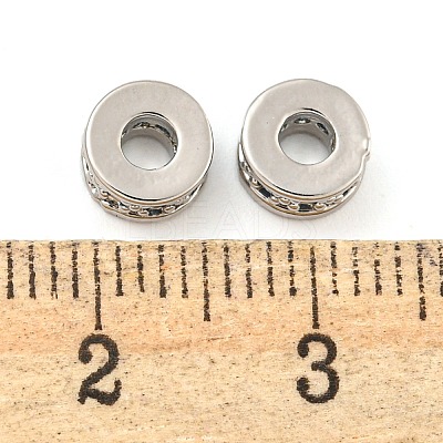 Rack Plating Brass Micro Pave Cubic Zirconia Spacer Beads KK-F089-39B-P04-1